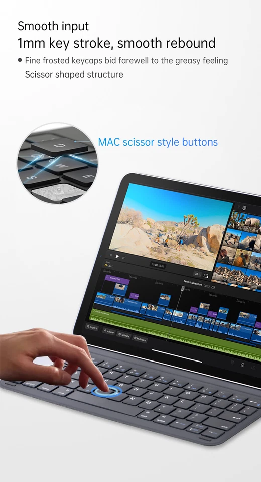 Magnetic Keyboard Leather Case For iPad Pro 11 Air 4 5th Pro 10.9 M2 12.9 Tablet - Image 3 of 4