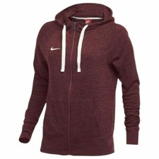 NEW WOMEN  S NIKE LONG-SLEEVE GYM VINTAGE FULL ZIP HOODIE IN MAROON  65 RETAIL 