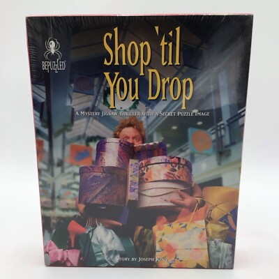 BePuzzled 1995 Shop 'Til You Drop 1000-Piece Thriller Mystery Jigsaw Puzzle VTG