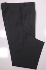 Zanella Mens Todd Solid Gray Flat Front Wool Dress Pants 36x31