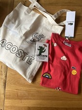 Image of Lacoste Boys Red T Shirt Age 12 100% Cotton RRP £55