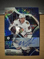 Mike Hardman 2021-22 UD Allure RC #111 Blue Line Auto-SP /35 Blackhawks Rookie