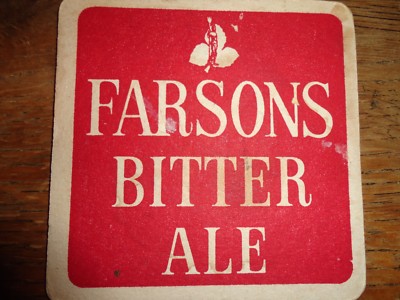 Bierdeckel Tropfdeckel Untersetzer FARSONS BITTER ALE MALTA Simonds Cisk selten 60er Jahre