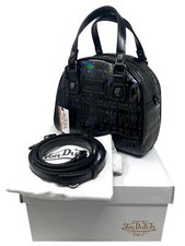 Von Dutch Women's Black Onyx Reflective Mirror Small Bowling Crossbody Hand Bag
