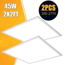 2 Pack 2X2FT LED Panel Light 45W Drop Ceiling Troffer Flat Fixtures 5000K White