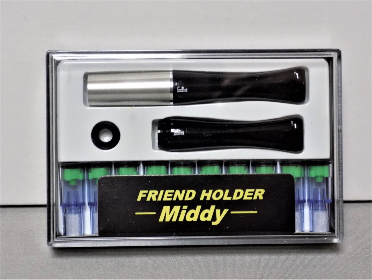 friend holder cigarette filter FRIEND CIGARETTE HOLDER MIDDY++ BLACK SILVER TAR NICOTINE DOUBLE FILTER  SYSTEM