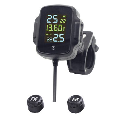 #ad #ad Motorcycle TPMS Tire Tyre Pressure Monitor System Waterproof 2 External Sensors $37.31