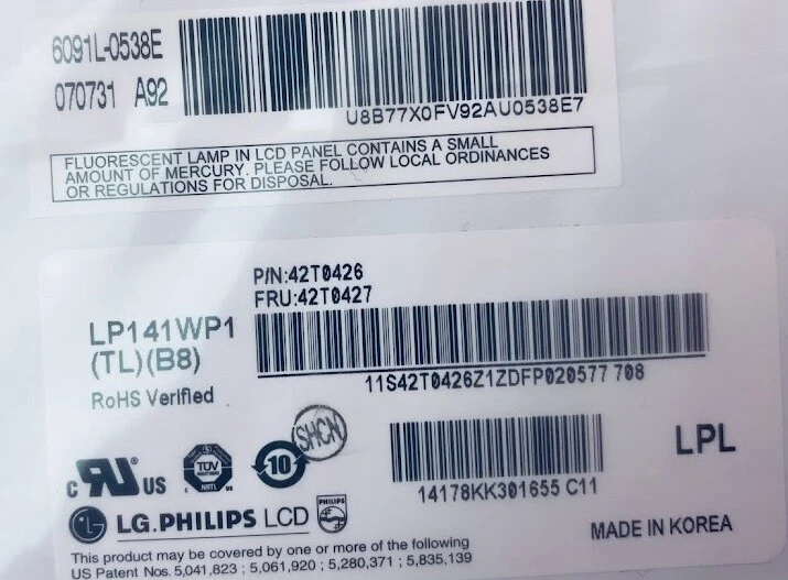 LG Phillips LP141WP1(TL)(B8) TFT LCD Panel - Image 4 of 4