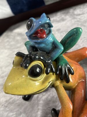 Kittys Critters Mama Mia Mom And Baby Enamel Frog Collectible