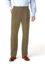 New Pants Sansabelt 4-Seasons Pleated Washable Wool-blend Taupe MSRP-$95.00 44