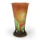 Roseville Pottery Thornapple 2 handle vase 832-12 matte pumpkin orange 1937