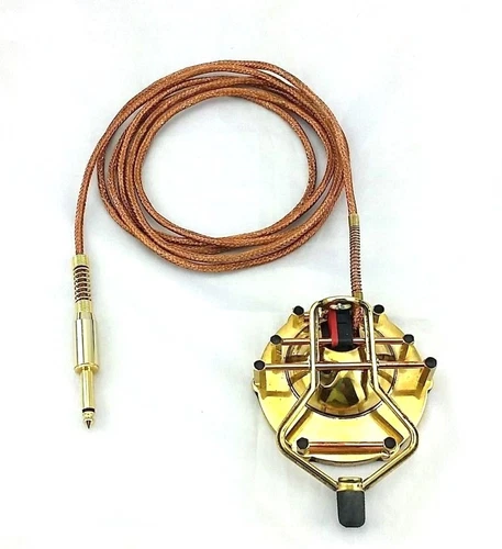 Custom Tattoo Foot Pedal Switch Polished Brass Copper One of a Kind Lights Color - product listing photo