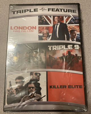 3 Movies: London Has Fallen / Triple 9 / Killer Elite  (DVD) Free Shipping