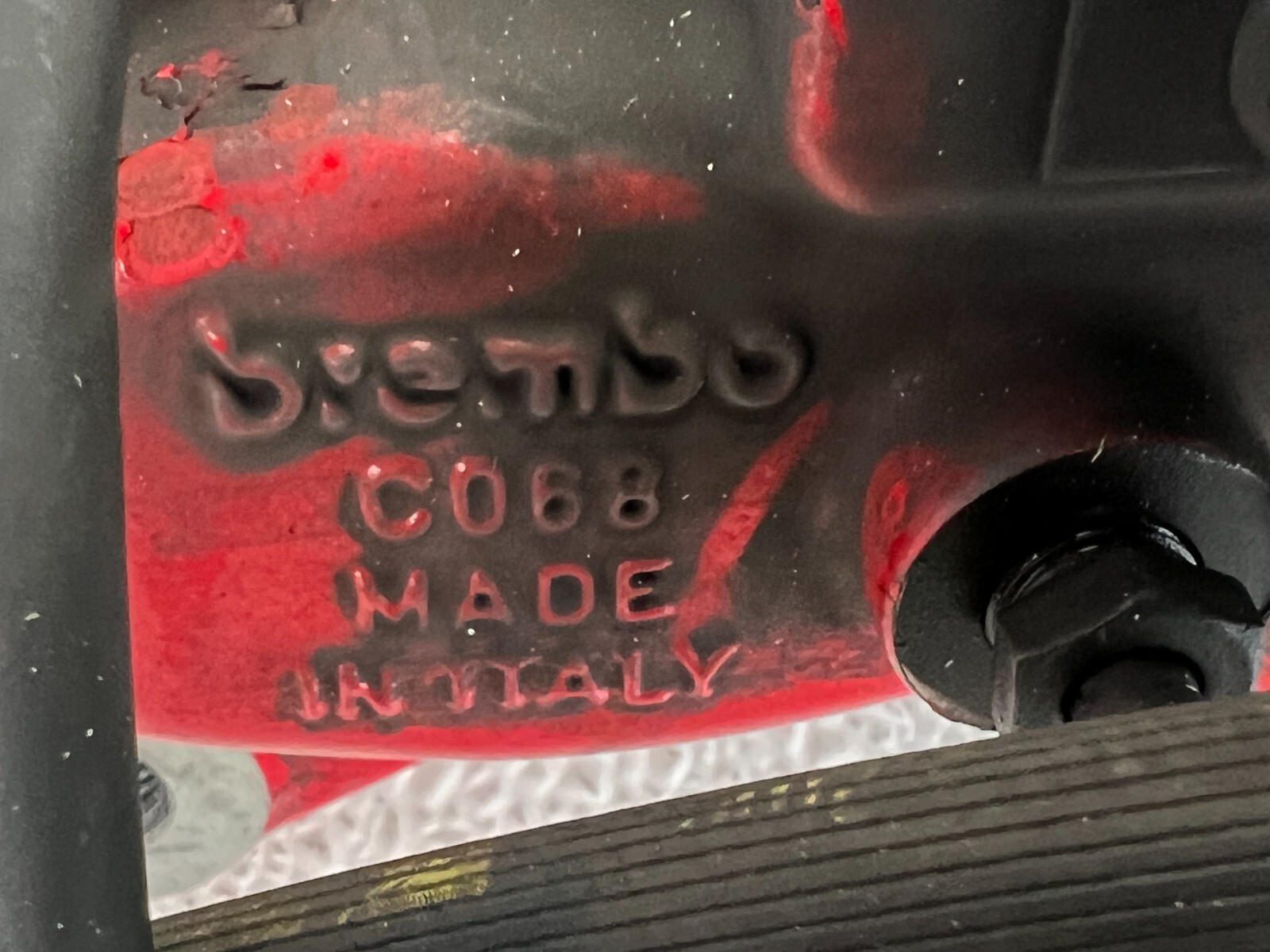 2014-2017 MASERATI GHIBLI DRIVER LEFT REAR CALIPER PARKING BRAKE RED OEM