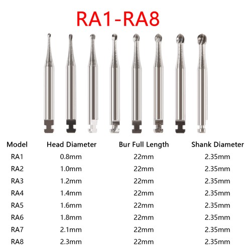 DENTAL Dentista Carbide Burs Round Tungsten Steel For Low Speed Handpiece RA1-8 - Picture 1 of 92