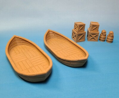 Two 3d Printed Brown Boats for Dungeons &amp; Dragons D&amp;D Pathfinder ...