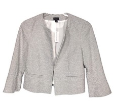 Ann Taylor Women's Size 8 Ivory  Brown Fully Lined Dress Blazer Jacket New