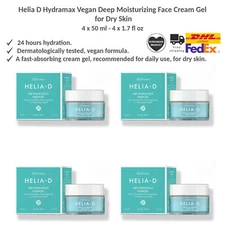 Helia-D Hydramax Vegan Deep Moisturizing Face Cream Gel for Dry Skin - 4 x 50ml