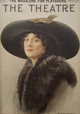1911 Original Vintage Theatre Jane Cowl Color Portrait Illustration