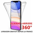 Coque 360 pour iPhone 11 Pro Max,12,13, Xs,Xr 7/8 Transparente Antichoc Silicone