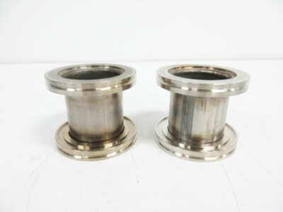 2X MKS HPS FULL NIPPLE FITTING NW 63 STAINLESS STEEL ~ HEIGHT 3.19''