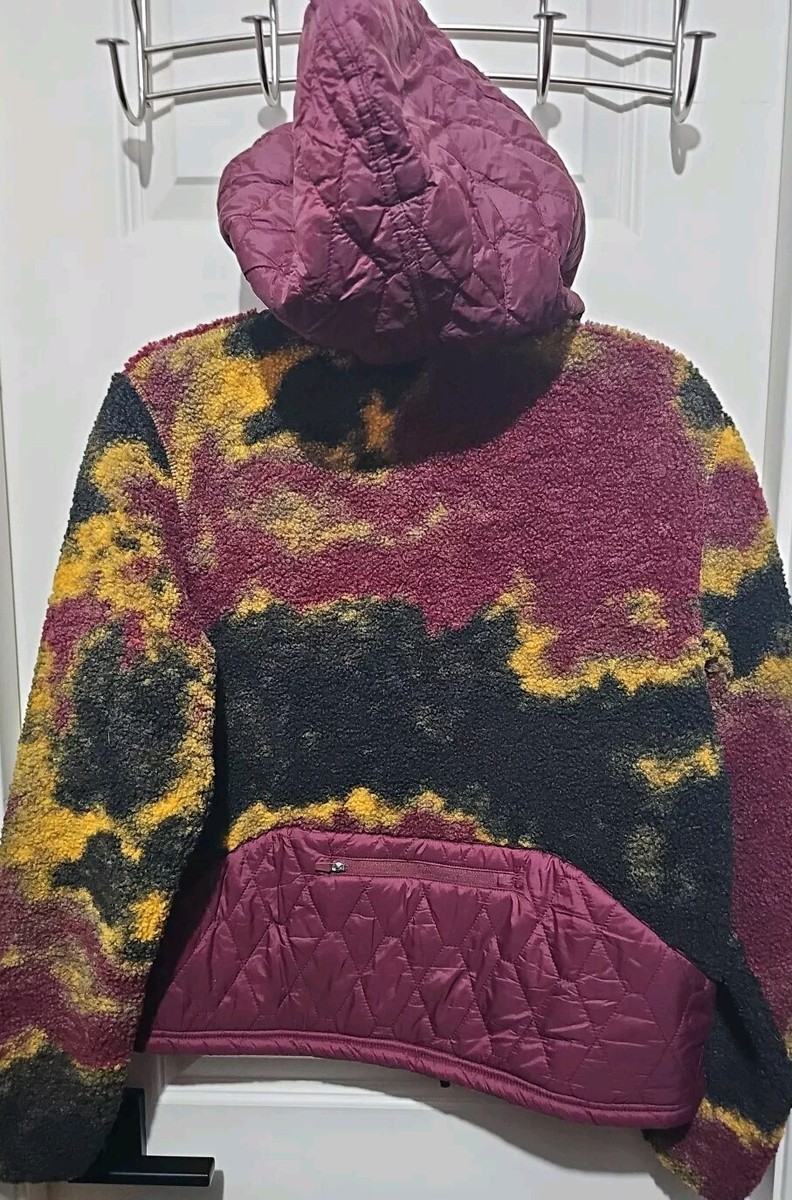 Joy Lab Jacket Women's M Multicolor Full Zip Hooded Cropped Fleece