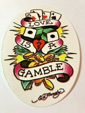 Ed Hardy, 1970's Skateboard Deck Sticker, Original, LARGE, Street 8039519, NEW