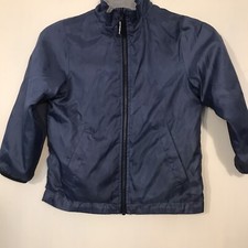 OshKosh B'Gosh Reversible Zip Up Polyester Blue And Gray Jacket Size 7 EUC