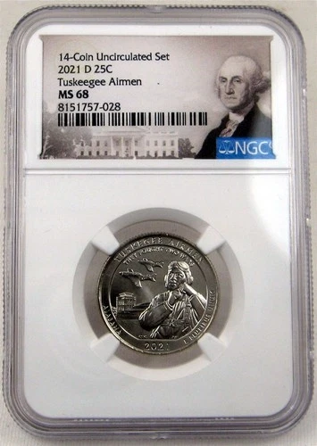 2021 D Tuskegee Airmen Washington Quarter 25c NGC MS68 AMERICA THE BEAUTIFUL - Picture 1 of 5