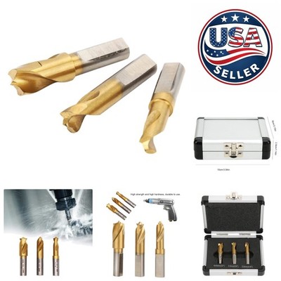 Precision 3-Piece Drill Bit Set with HSS CO Cobalt for Spot Welds 1/4in-3/8in