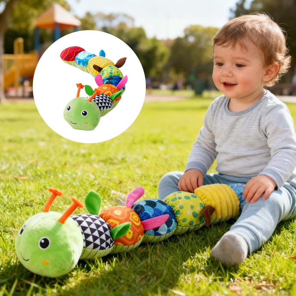 Muñeca de dentición con forma de oruga de felpa sensorial juguetes sensoriales calmantes para niño niña Foto 4 de 4