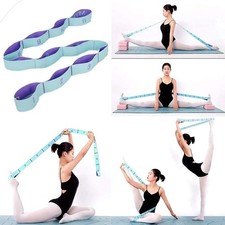 Stretching Strap with Loops Portable Leg Stretcher Elastic Exercise Band Fl...