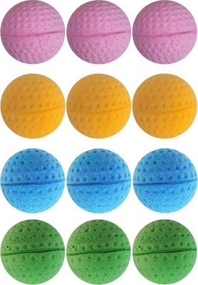 GINFH Cat Foam Ball Sponge Toy Soccer 12Pack, Mixed colors 