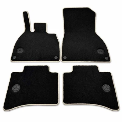 Original Mercedes Fussmatten 4 Teilig Set EQS V297 297 "Designo" schwarz weiss - Bild 1 von 4