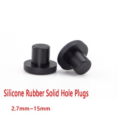 Hole Plug End Cap Round Solid Silicone Rubber Blanking Seal Bung Black 2.7-15mm