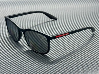 PRADA LINEA ROSSA PS A08S 1BO2B0 Matte Black Silver Mirror Men's 56 mm Sunglasse