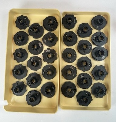 VTG 30 Sewing Machine Decorative Design Cams Set Case Complete Embroidery Stitch