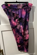 Xersion Performance Fit Capri 2X Hot Pink/ Purple NWT