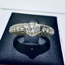 18ct White Gold .75 Diamond Solitaire Engagement Ring. Size N 1/2
