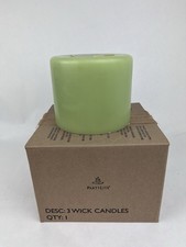Rare PartyLite 3-Wick Pillar Candle, 6" x 5" Wasabi Ginger, S65527 New In Box