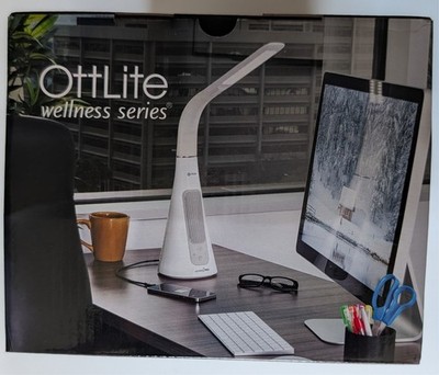 OttLite Wellness Series Sanitizing PRO LED Desk Lamp with UVC Air Purifier NEW