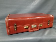 Vintage 1950s Samsonite Streamlite Hard-Shell Suitcase Brick Red 21