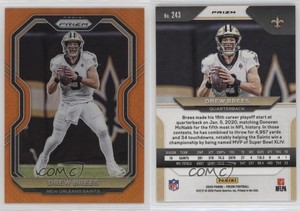 2020 Panini Prizm Orange Prizm /249 Drew Brees #243