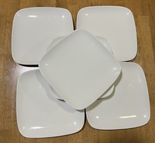  Stunning Square starter plates White Dishes 16.5cm Sq Excellent set of 6