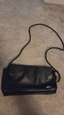 CARLOS by Carlos Santana Crossbody Shoulder Faux Leather Black Bag Braided Strap