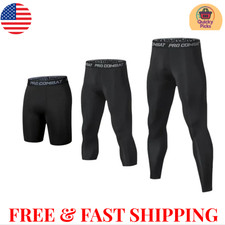 Man's Workout Leggings Compression Base Layer Gym Sports Running Training Pants