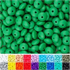 180Pcs FIVEIZERO Silicone Lentil Beads, 12mm Silicone Abacus Focal Beads Bulk Co