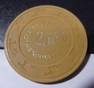 RED GARTER HOTEL CASINO 25¢ hotel casino gaming poker chip Wendover NV