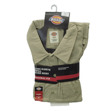 Dickies Shirt Mens 2XL Tall Khaki Long Sleeve Twill Work Original Fit 574DS New