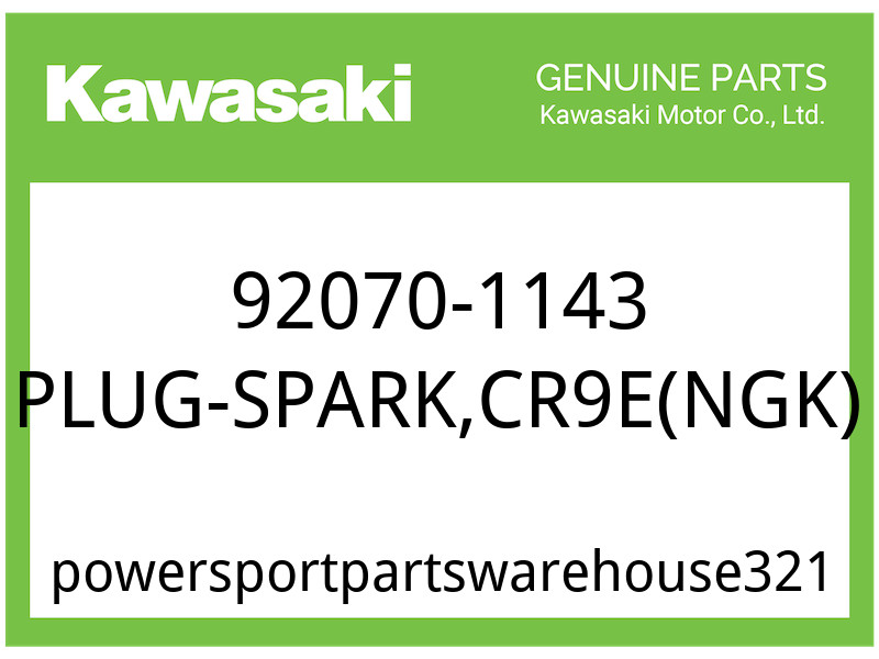 Kawasaki OEM Part 92070-1143 PLUG-SPARK,CR9ENGK